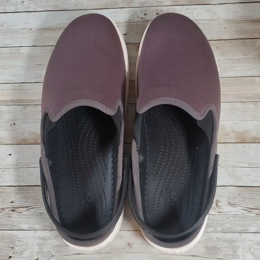 Crocs Mens Citilane Dual Comfort Clogs Charcoal Canvas Shoes 202832 Size 13‎